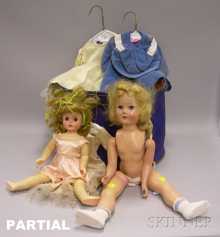 Appraisal: Two Partial Dolls and Doll Clothes includes one Effanbee doll