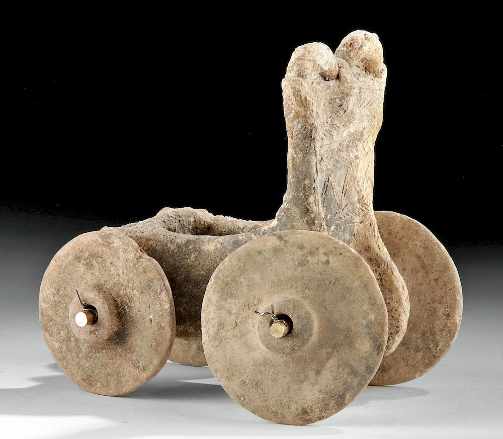 Appraisal: Rare Syro-Hittite Terracotta Votive Chariot TL Tested Near East Levant