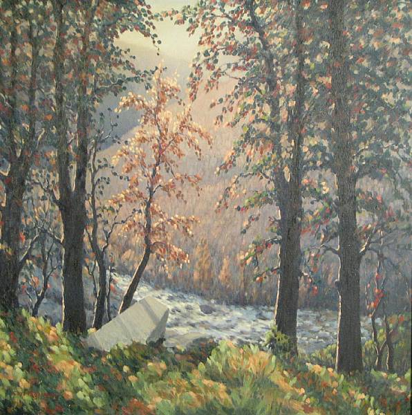 Appraisal: Carl Fagerburg American th Century A river landscape in autumn