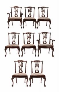 Appraisal: Set of Chippendale Style Mahogany Dining Chairs English or American