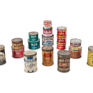 Appraisal: A Large Group of Country Store Advertising Coffee Tins total