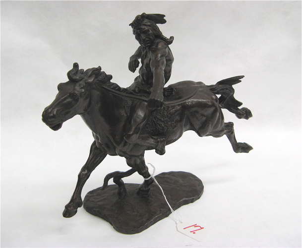 Appraisal: JOHN WEAVER BRONZE titled Indian Hunter American th century depicts