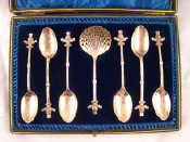 Appraisal: Indian colonial silver An interesting set of six teaspoons and