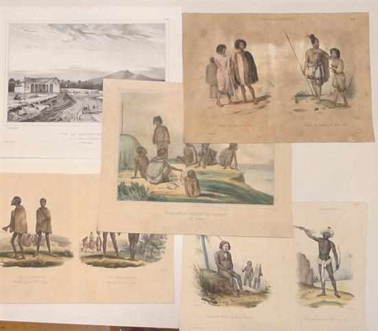 Appraisal: L A DE SAINSON FOUR HAND COLOURED LIITHOGRAPHS AND ONE