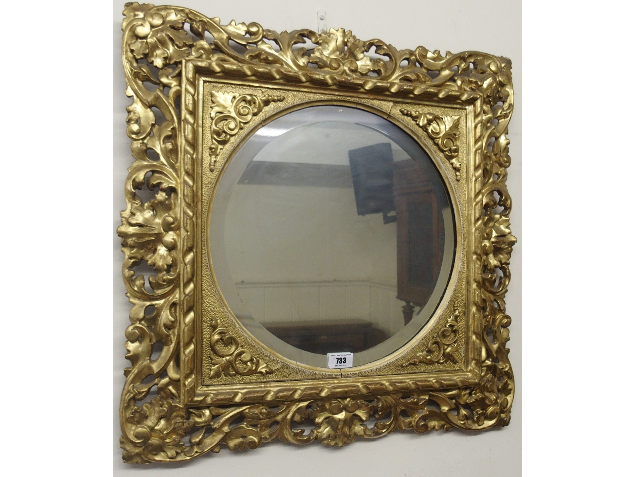 Appraisal: A Victorian giltwood and gesso mirror frame x cm