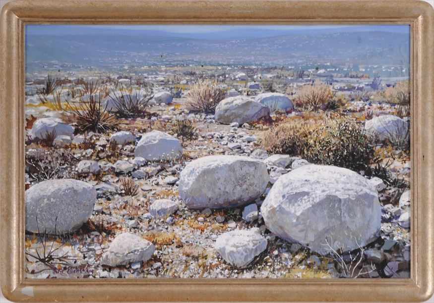 Appraisal: PETER ELLENSHAW - ROCKY LANDSCAPE Oil on canvas x in