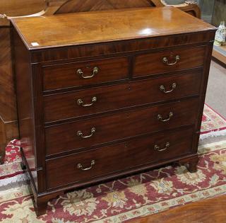 Appraisal: George III walnut chest circa George III walnut chest circa