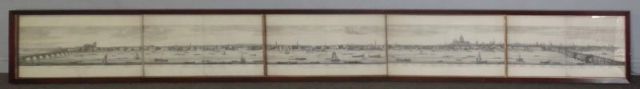 Appraisal: After Samuel Nathaniel Buck Panoramic Engravingof the Thames From Westminster