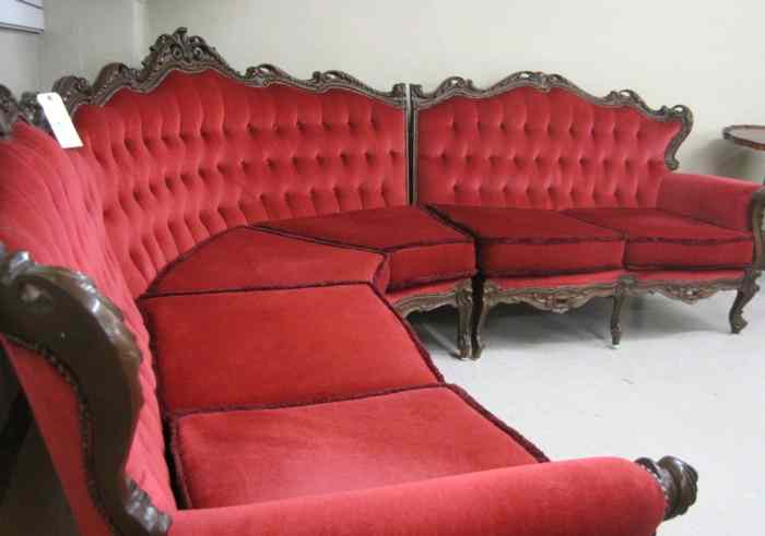 Appraisal: THREE-SECTION LOUIS XV STYLE SOFA SET Continental th century the