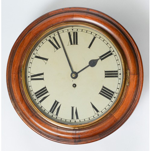 Appraisal: A Victorian wall timepiece with painted dial and fusee movement