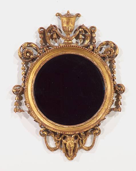 Appraisal: A Neoclassical style giltwood mirror th century height in width