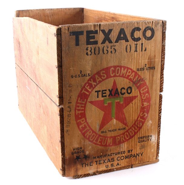 Appraisal: Texaco Wooden Motor Oil Crate circa s Included in this