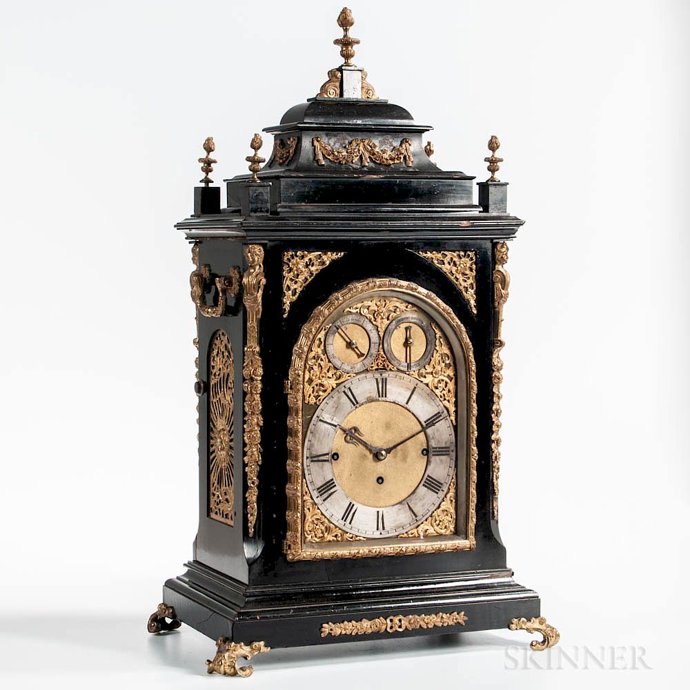 Appraisal: W Lister Sons Ebonized Eight-bell Quarter-hour Bracket Clock W Lister