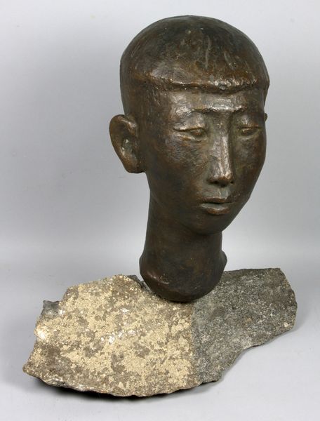 Appraisal: Maria C Von Magnus korean boy bronze mounted on granite