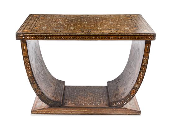 Appraisal: Sale Lot A Syrian Parquetry and Mother-of-Pearl Inlaid Console Table