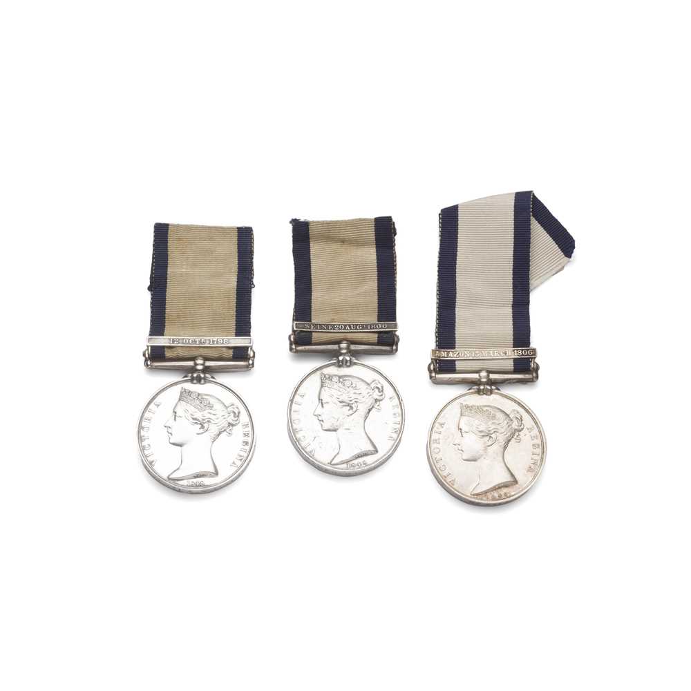 Appraisal: A GROUP OF THREE VICTORIAN NAVAL GENERAL SERVICE MEDALS October