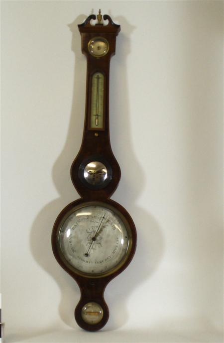 Appraisal: A th century mahogany banjo barometer By B Corti Glasgow