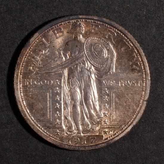 Appraisal: United States standing Liberty type silver quarter dollar -D Type