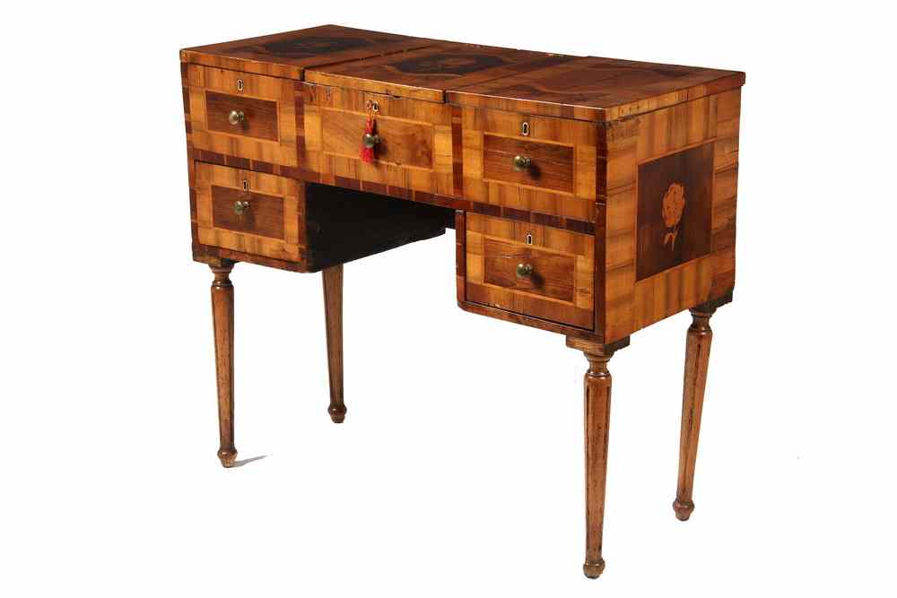 Appraisal: ITALIAN DRESSING TABLE - Early th c Parquetry Inlaid Italian