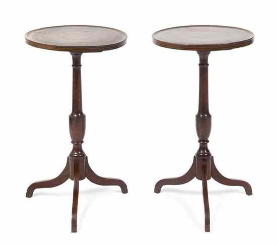 Appraisal: A Pair of George III Style Mahogany Tilt Top Tables