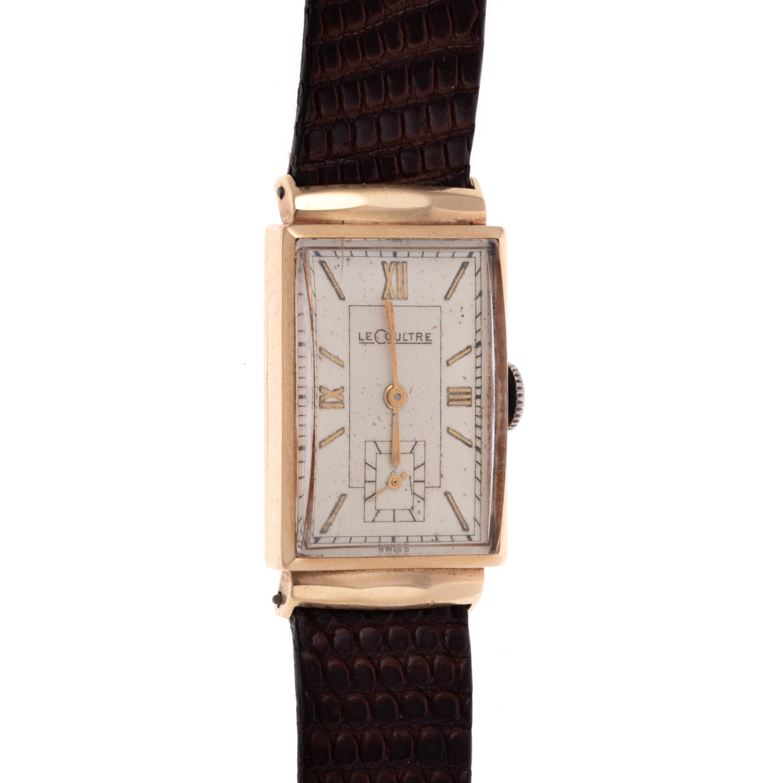 Appraisal: A S LECOULTRE TANK WRIST WATCH IN K c s