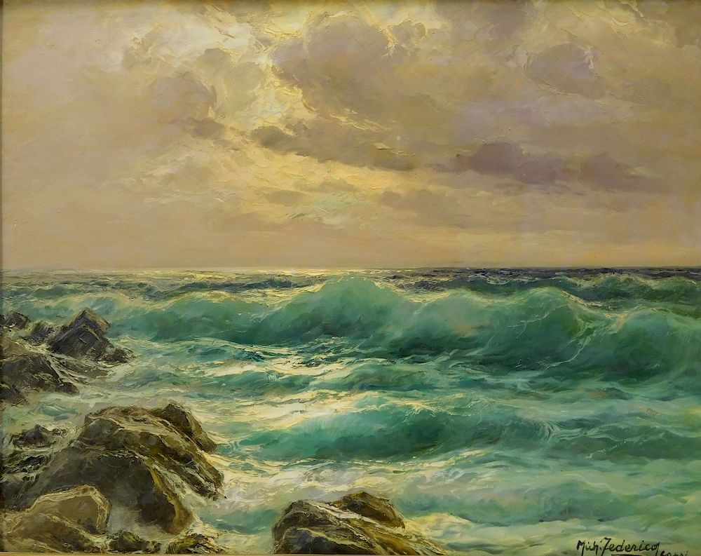 Appraisal: Michele Frederico Capri Italy Seascape Michele Frederico Capri Italy Seascape