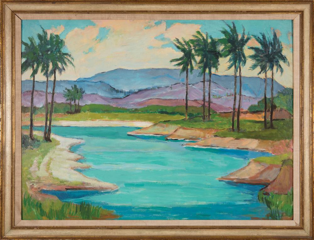 Appraisal: Marie Atkinson Hull American Mississippi - Tropical Oasis with Palm