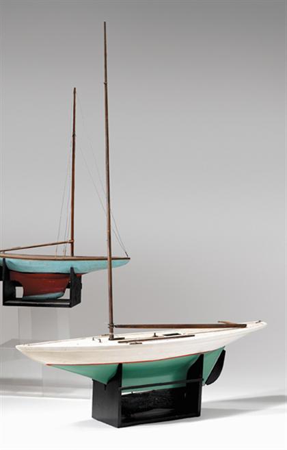 Appraisal: Large pond model of a sailing boat first half th