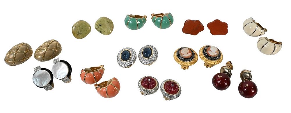 Appraisal: Group of Pairs of Earrings by various costume jewelry designers