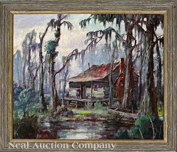 Appraisal: Knute Heldner Swedish New Orleans - Cabin in the Bayou