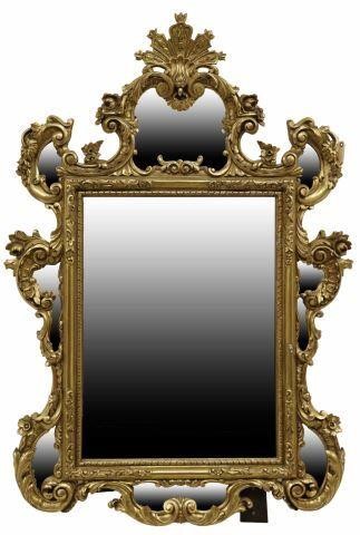 Appraisal: Louis XV style giltwood mirror th c having foliate shell