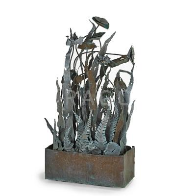 Appraisal: BRUTAL Sculptural fountain USA s Patinated copper Unmarked x x