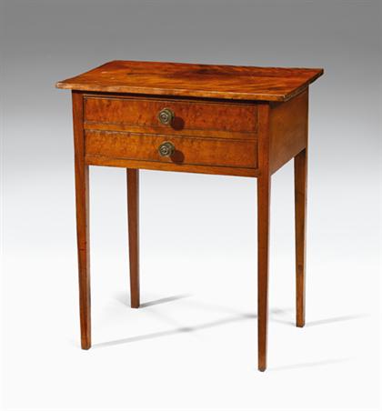 Appraisal: Federal walnut workstand early th century With rectangular top surmounting