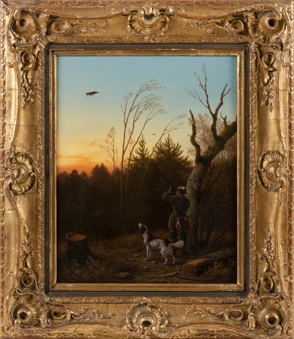 Appraisal: WILHELM REINHARDT GERMANY - WOODCOCK HUNTING OIL ON CANVAS X