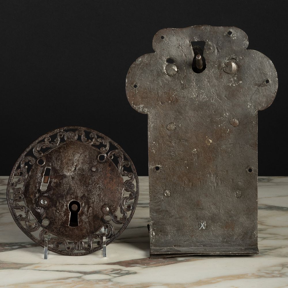 Appraisal: Group of Five Continental Metal Locks Comprising South German Embossed