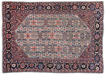 Appraisal: Mahal rug repeating geometric and floral designs on ivory field