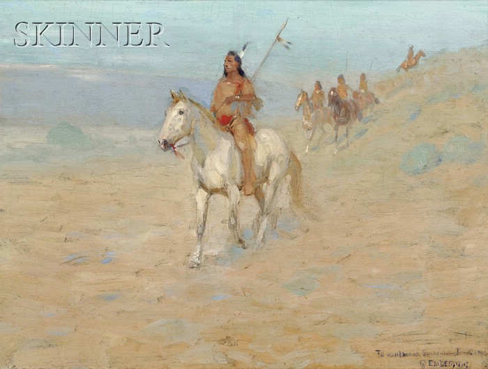 Appraisal: Edwin Willard Deming American - View of Native Americans on