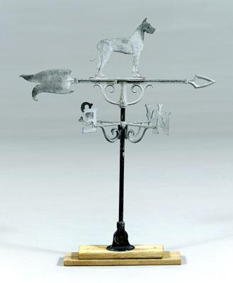 Appraisal: Cast zinc Great Dane weathervane weathered zinc or aluminum on