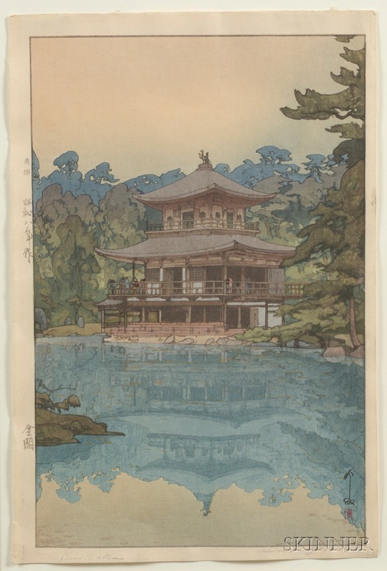 Appraisal: Yoshida Hiroshi Kinkakuji signed and titled in pencil with jizuri