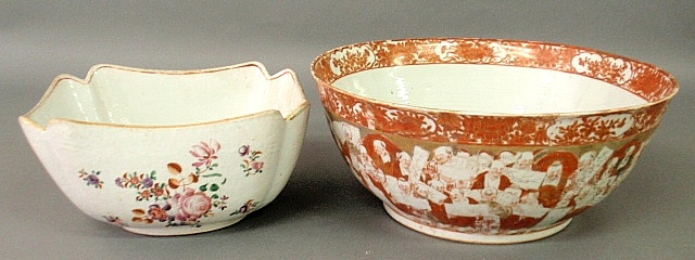 Appraisal: - Chinese porcelain punchbowl th c decorated with multiple figures