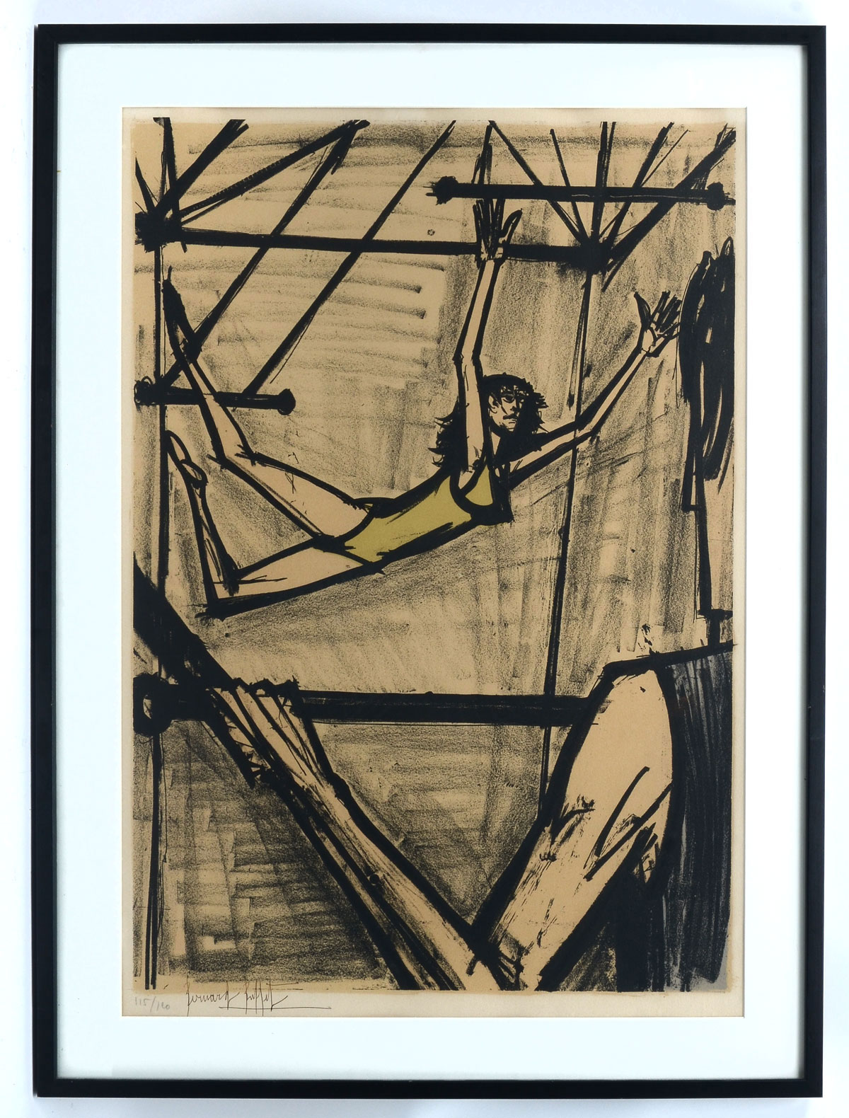 Appraisal: BUFFET Bernard French - Trapeze Artist Lithograph sight size is