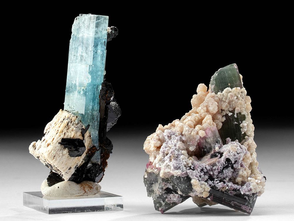 Appraisal: Crystals - Aquamarine Watermelon Tourmaline Southern Africa Erongo Mountains Karibib