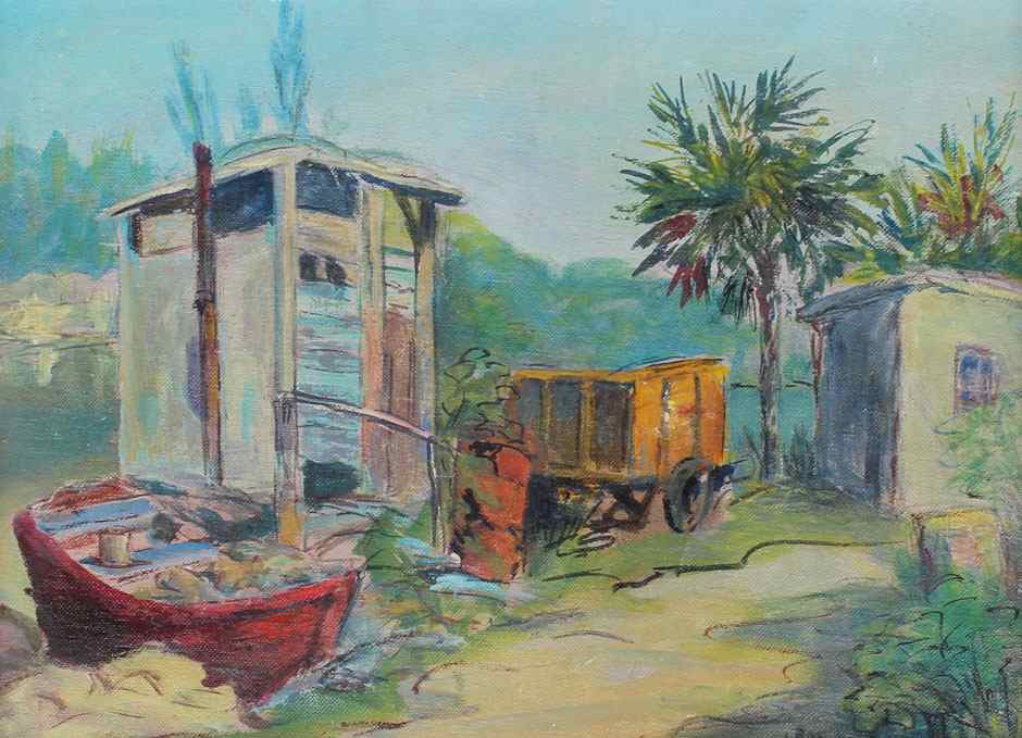 Appraisal: FLORIDA JUNKYARD SIGNED ROBINSON Oil Canvas Board '' x ''