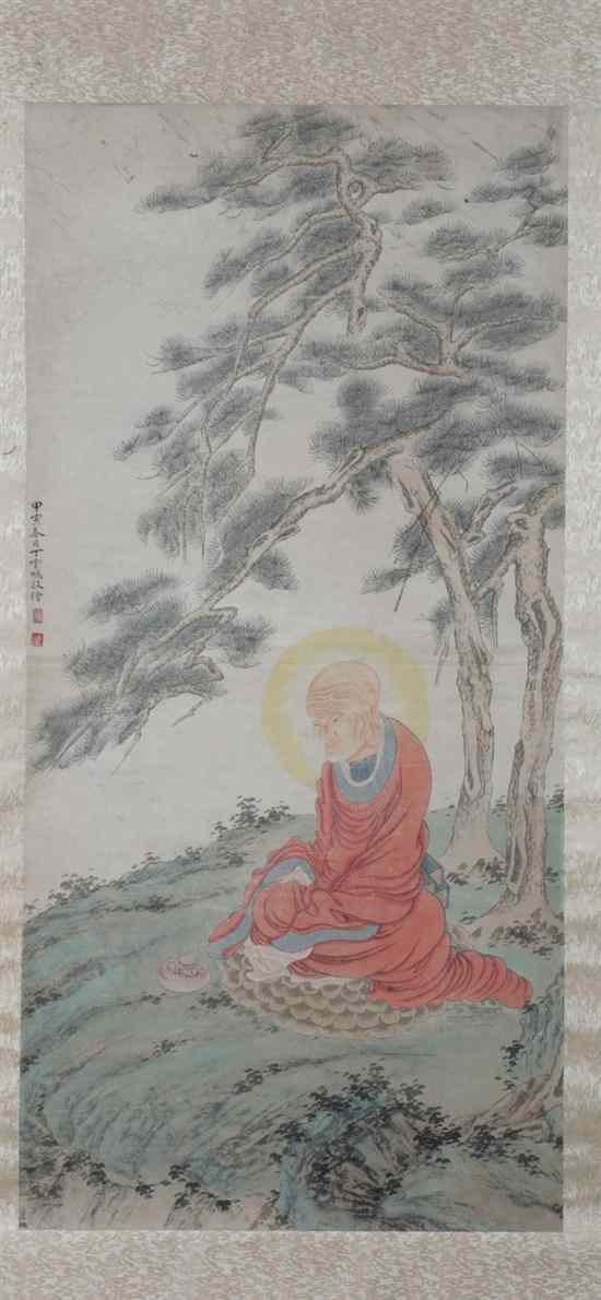 Appraisal: AFTER DING YUN PENG Chinese born in BUDDHA UNDER A