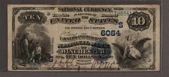 Appraisal: United States National Bank Note Second Charter value back signed