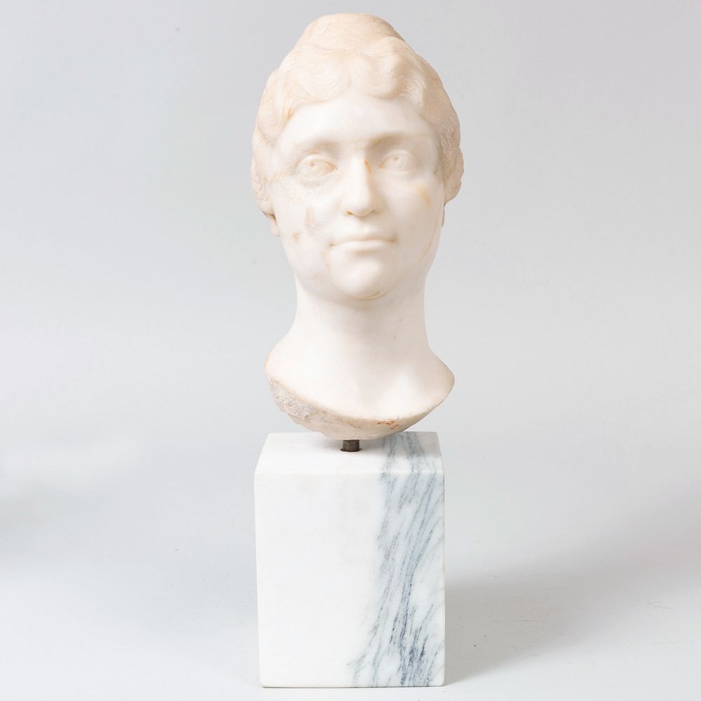 Appraisal: Roman Style White Marble Portrait Bust of a Woman After