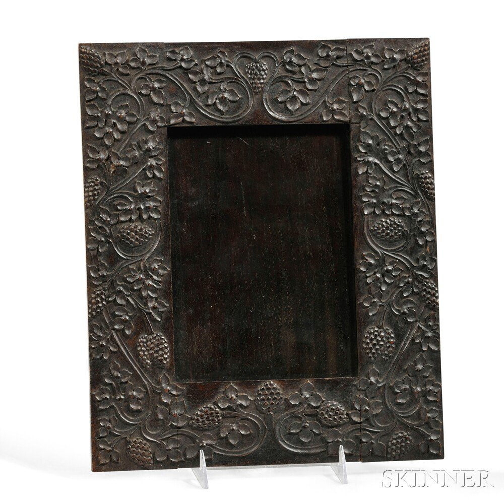 Appraisal: Marshall Cutler b Carved Mahogany Frame Mahogany glass brass hardware