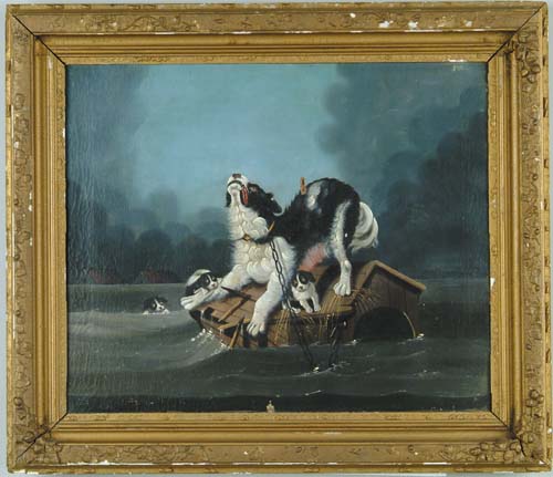 Appraisal: UNSIGNED th Century FLOODS ANGUISH Oil on canvas shows a