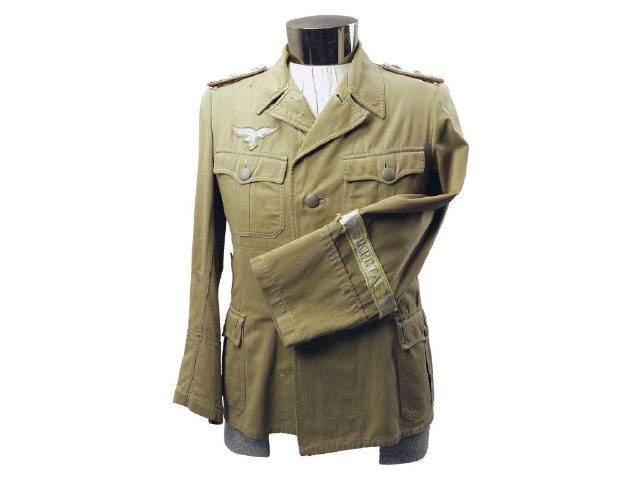 Appraisal: German Paratrooper tropical officer's tunic Signal Officer with extremely rare