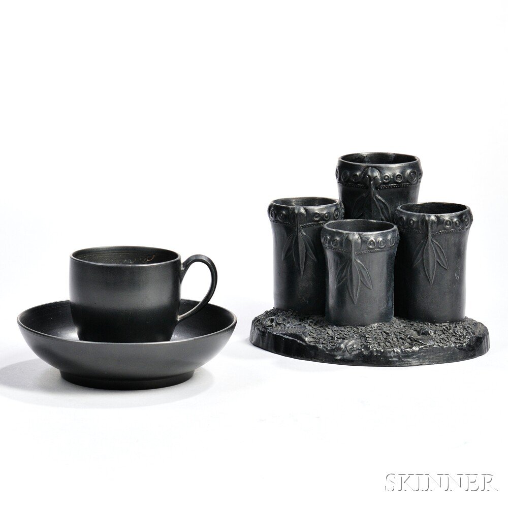 Appraisal: Two Wedgwood Black Basalt Items England late th century a